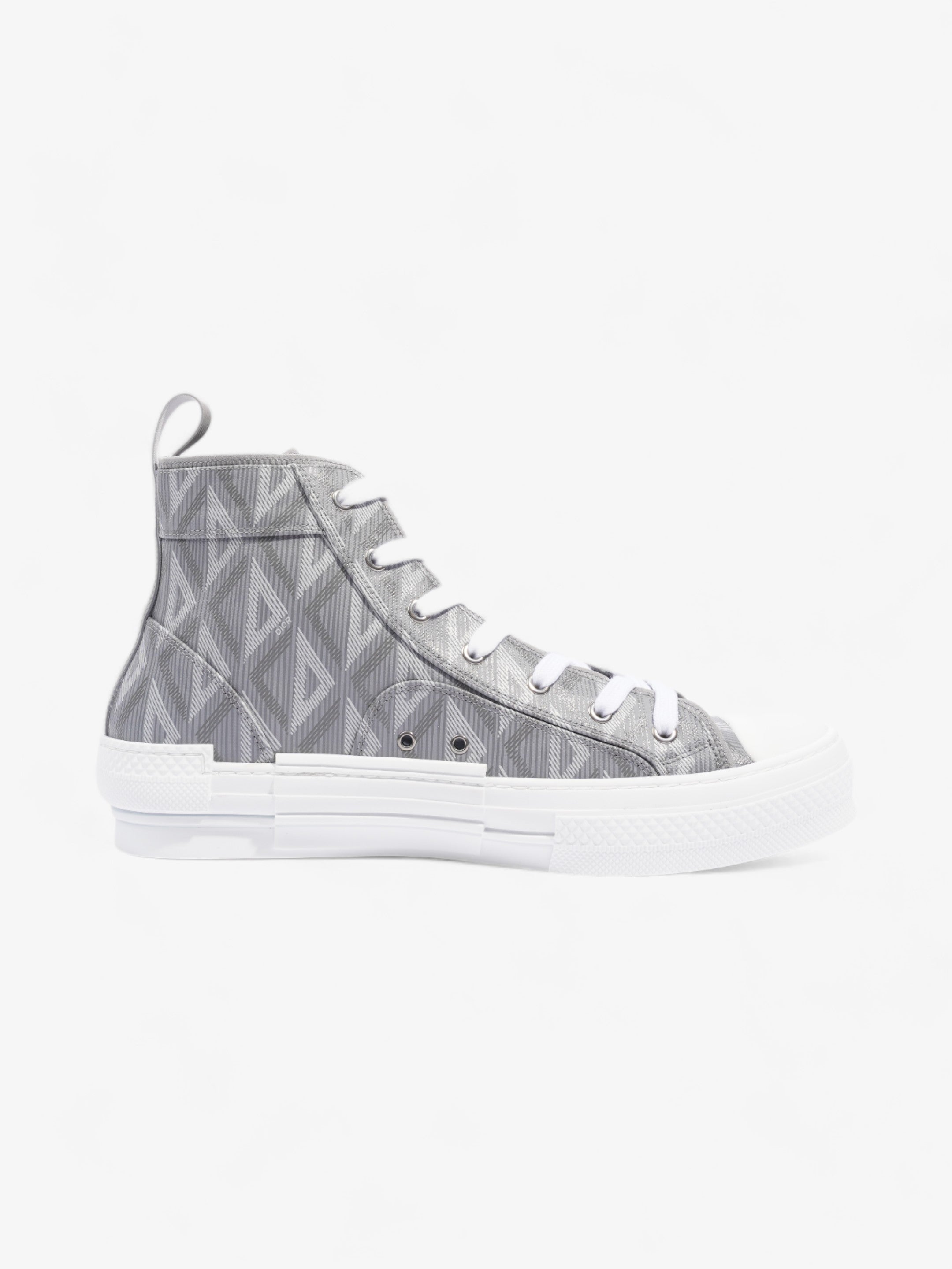 Christian Dior B23 CD Diamond Sneakers Grey / White Canvas EU 44 UK 10