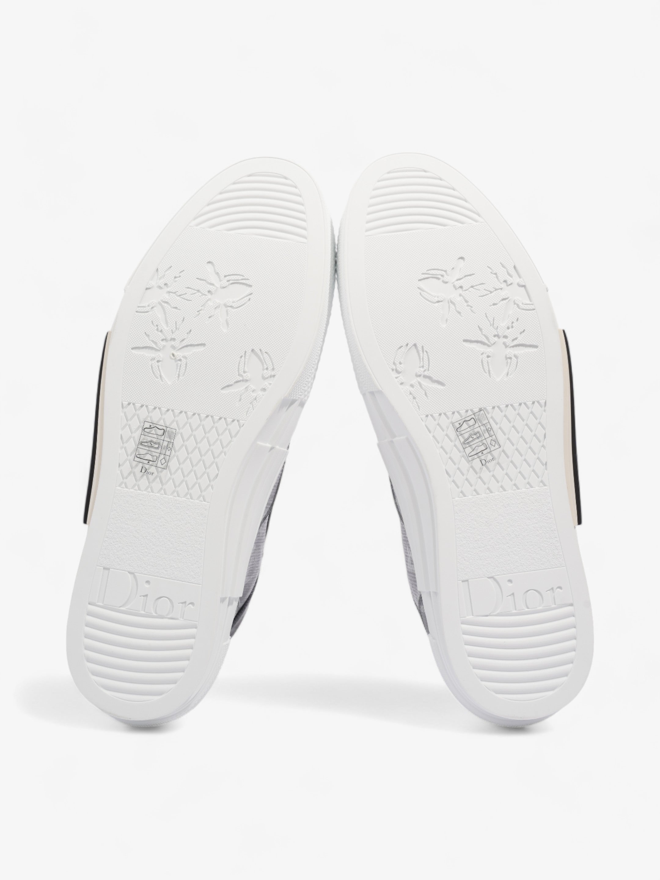 Christian Dior B23 CD Diamond Sneakers Grey / White Canvas EU 44 UK 10