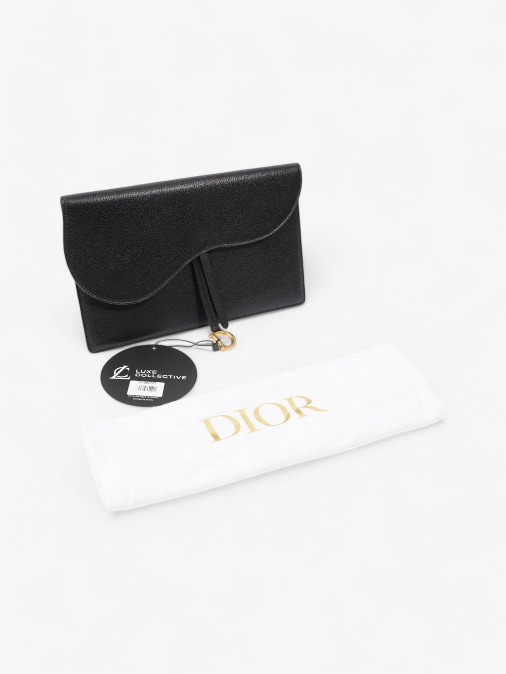 Christian Dior Saddle Pouch Black Leather
