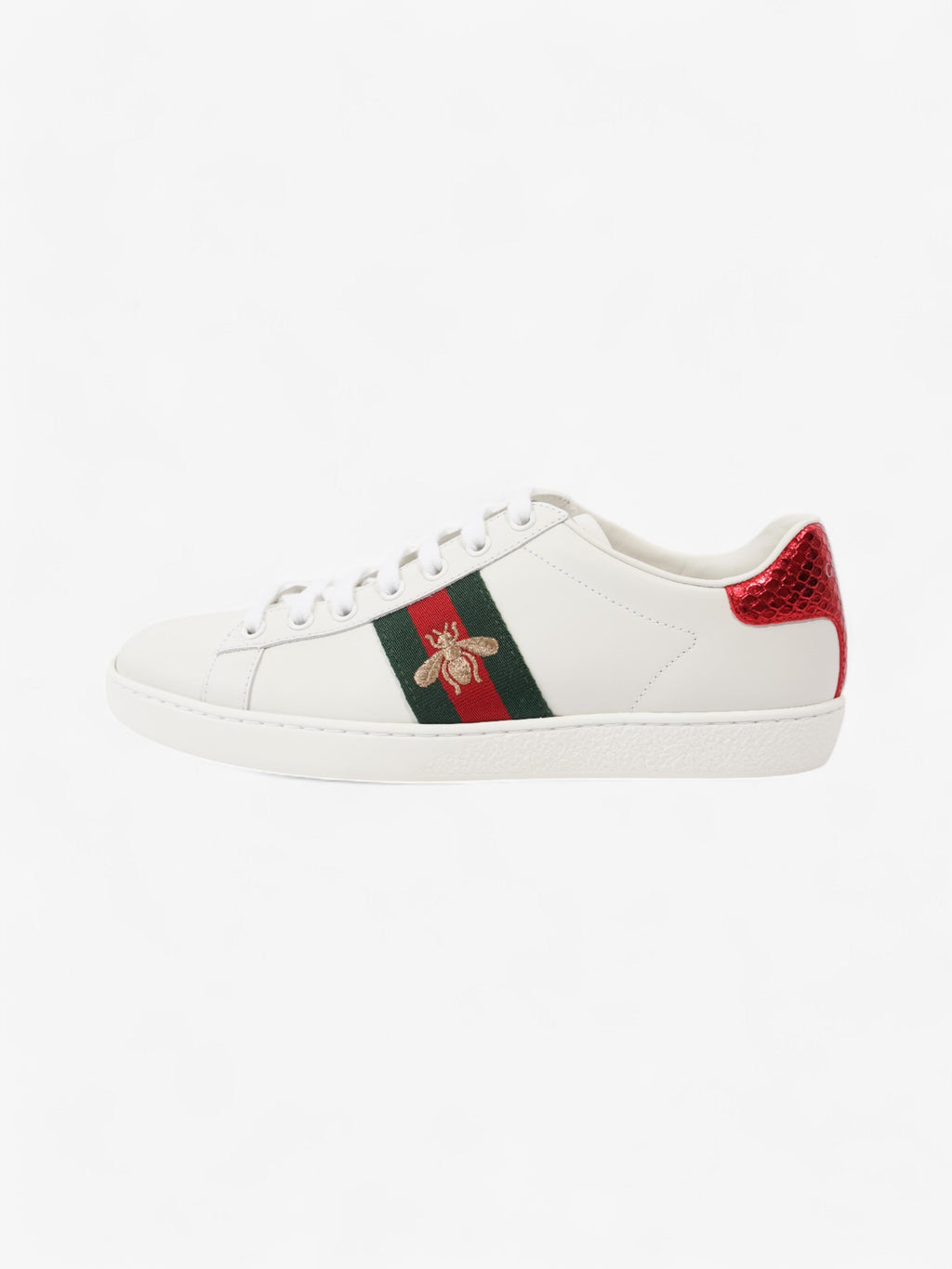 Gucci New Ace Bee Sneakers White  / Green / Red Leather EU 38 UK 5