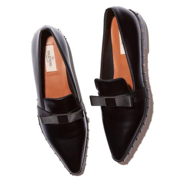 VALENTINO SOUL STUD VELVET BOW LOAFERS