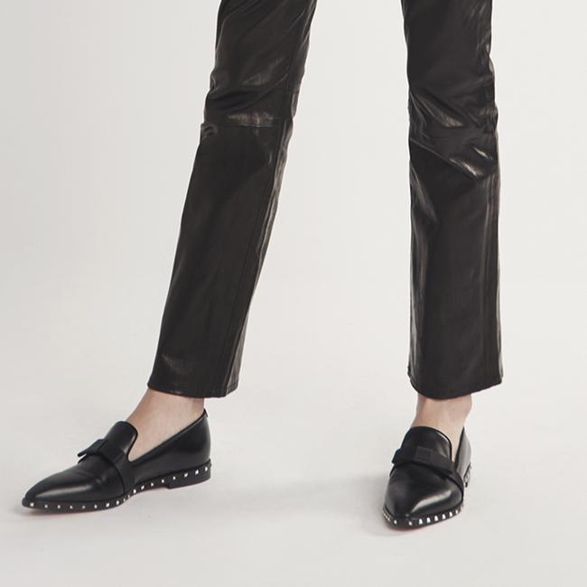 VALENTINO SOUL STUD VELVET BOW LOAFERS