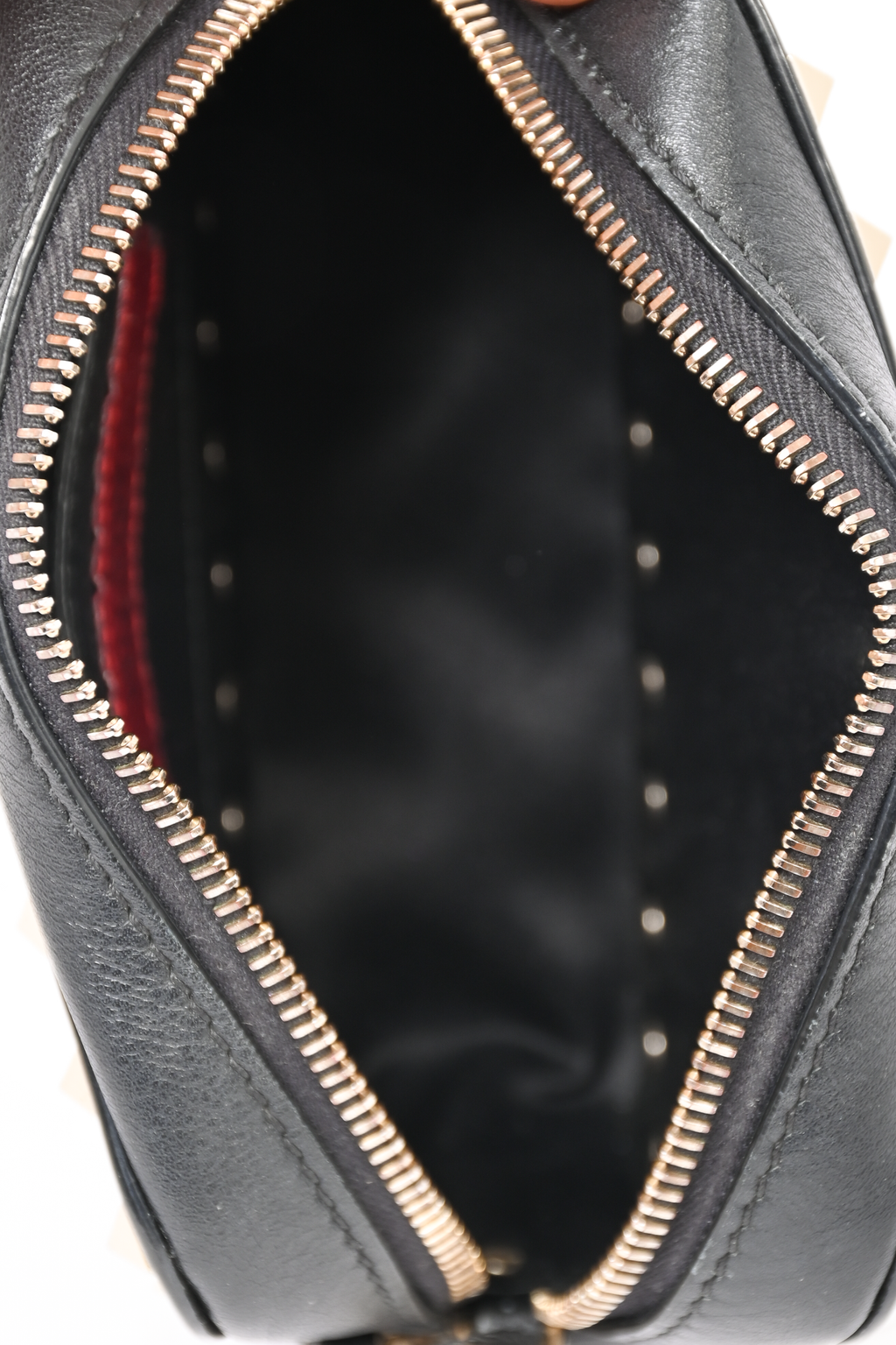 Valentino Black Leather Rockstud Mini Camera Chain Bag