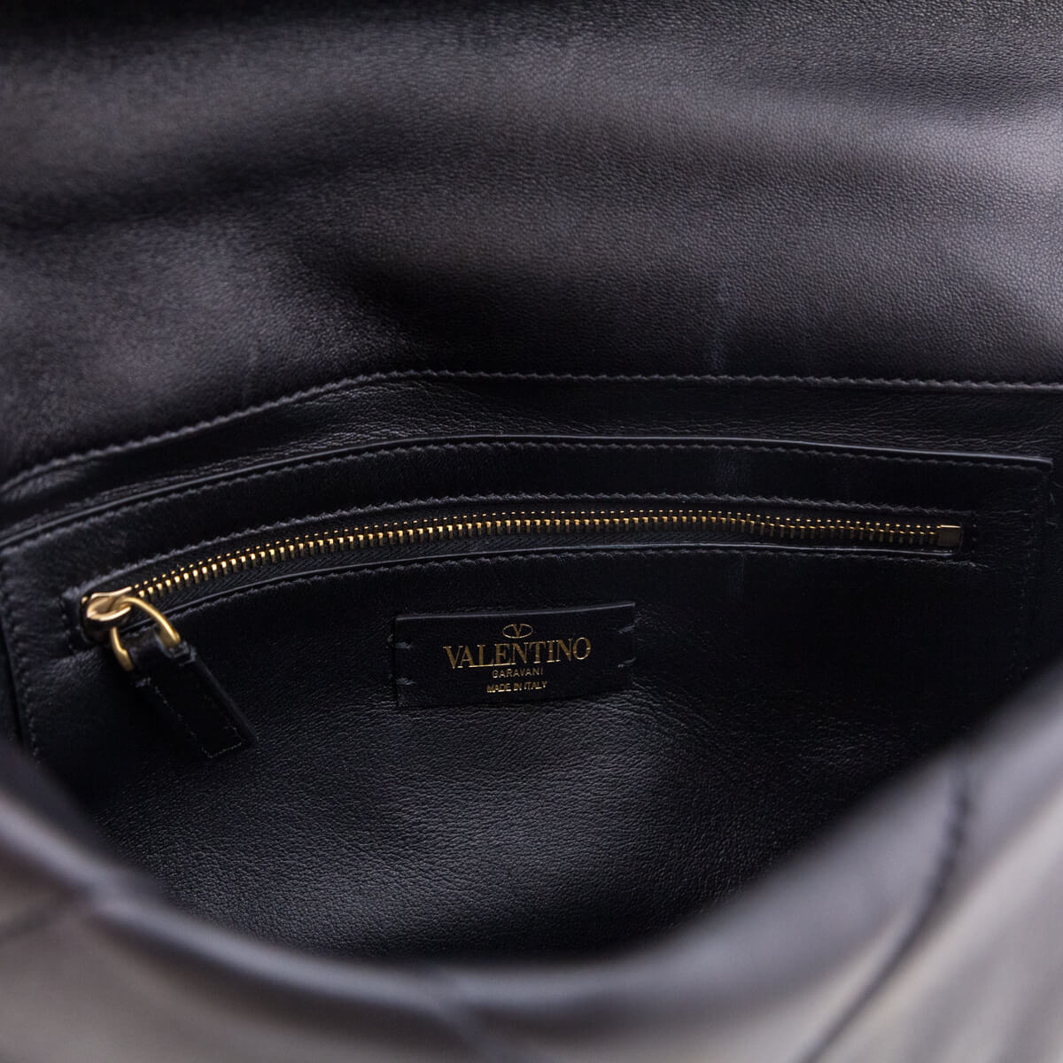Valentino Black Nappa Large Roman Stud Shoulder Bag