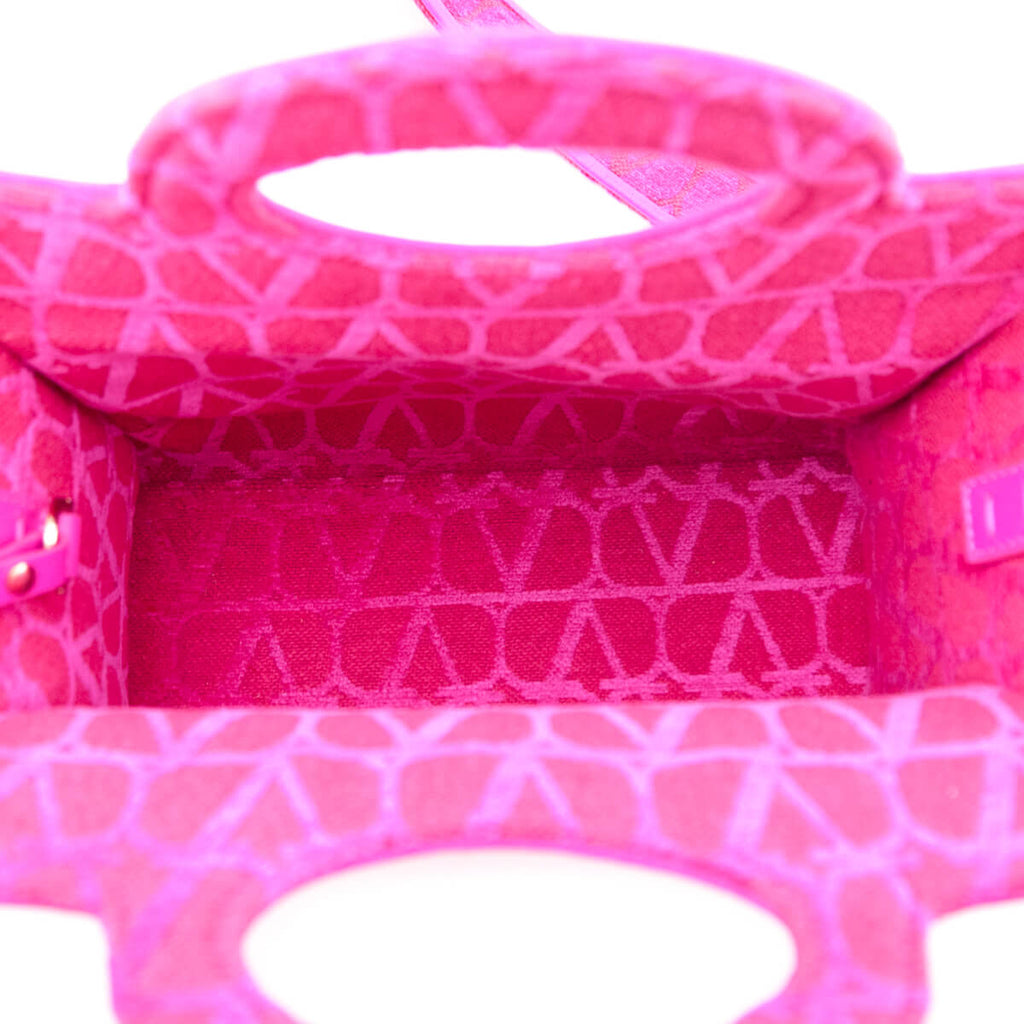 Valentino Pink & Red Toile Iconographe Le Troisieme Mini Tote
