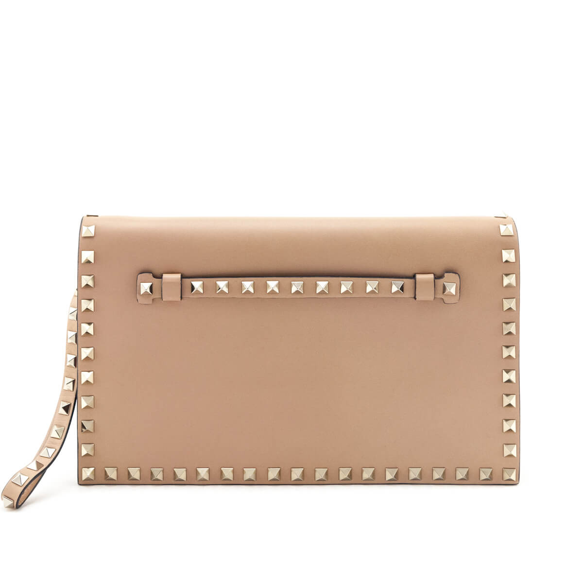 Valentino Poudre Nappa Rockstud Wristlet Clutch