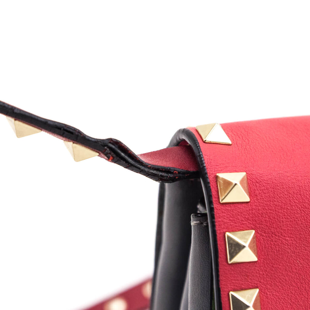 Valentino Tri-Color Vitello Mini Rockstud Flip Lock Crossbody Bag
