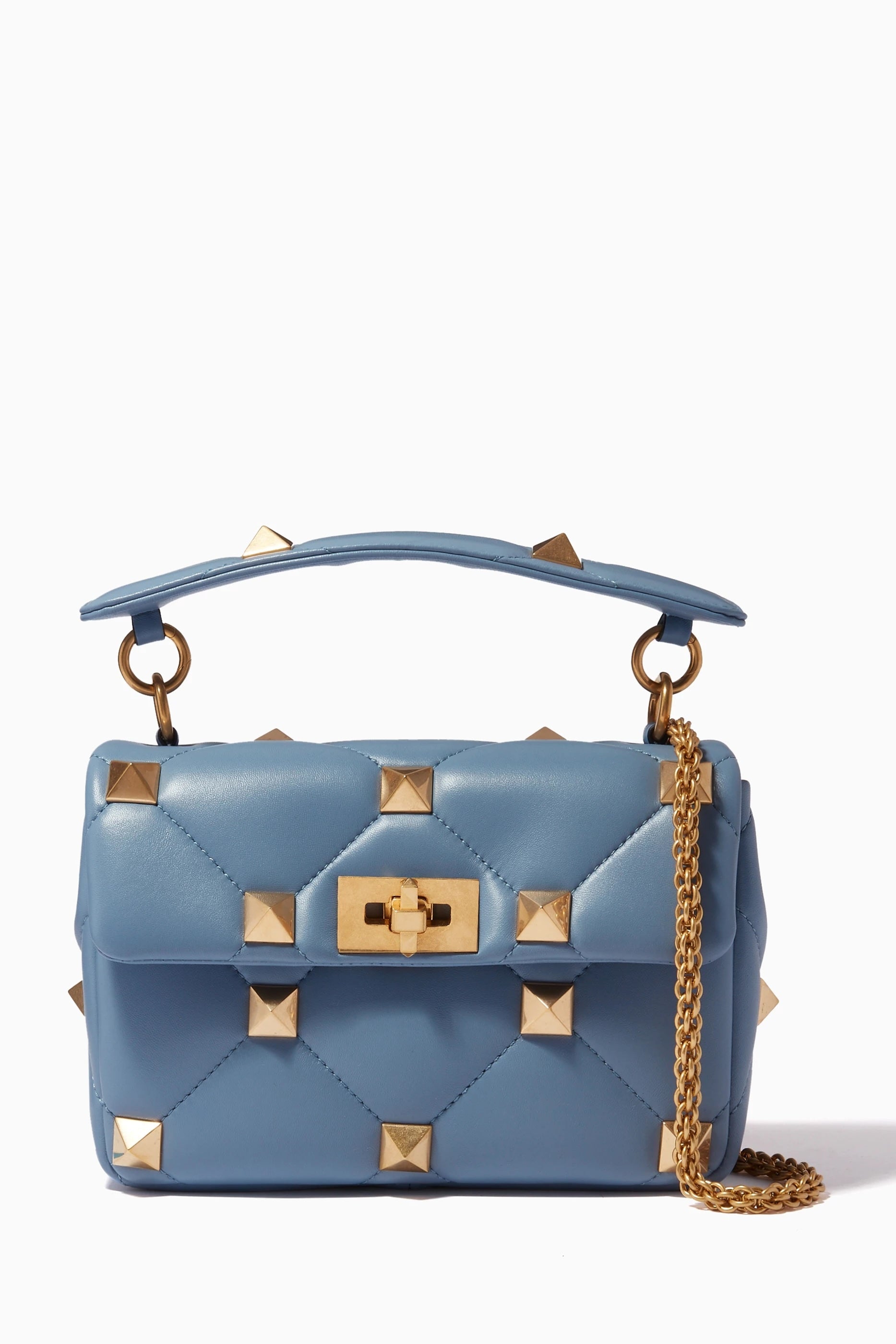 VALENTINO GARAVANI ROMAN STUD LEATHER HANDBAG
