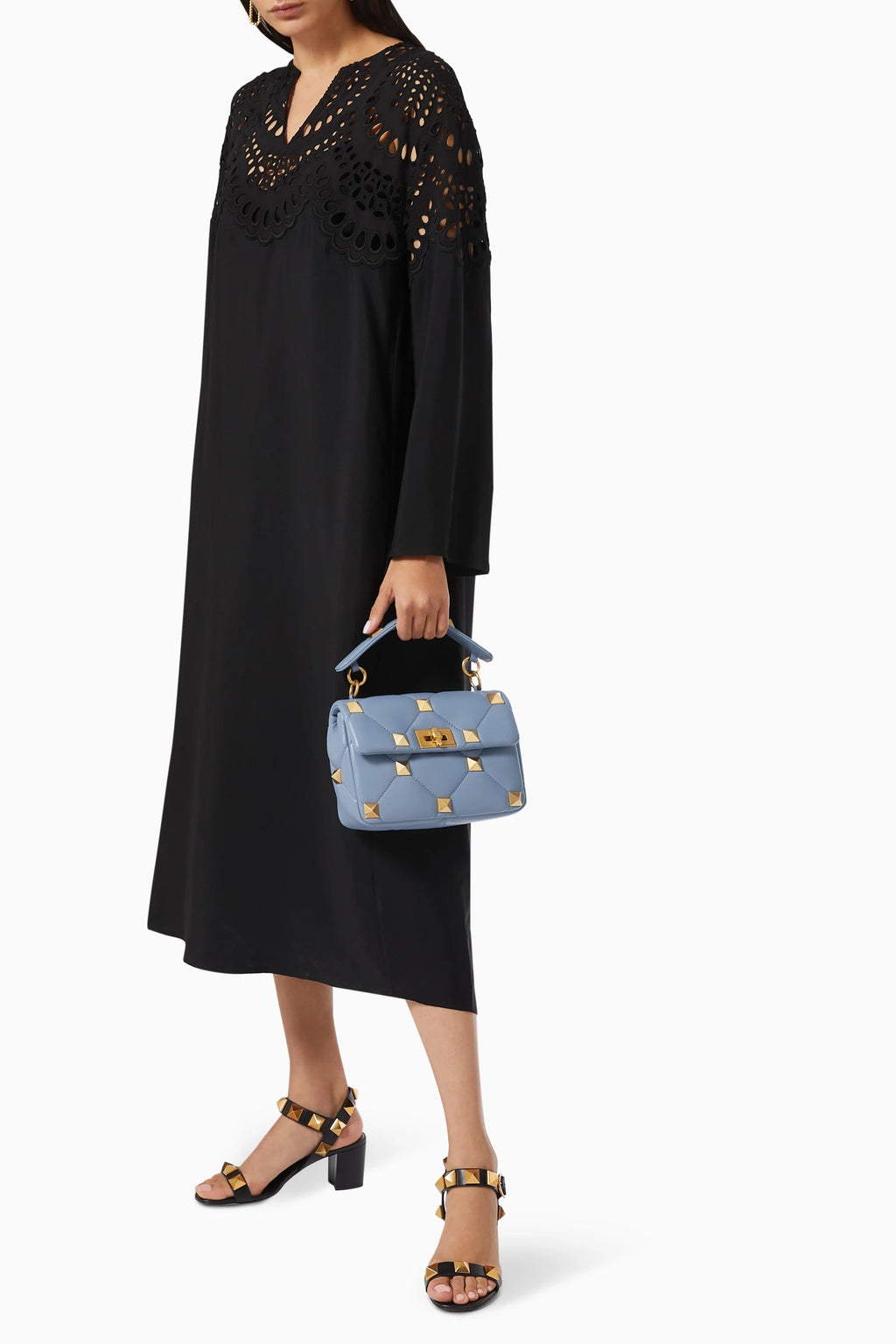 VALENTINO GARAVANI ROMAN STUD LEATHER HANDBAG