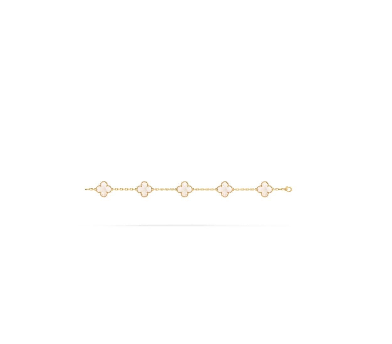 VAN CLEEF & ARPELS 18K GOLD 5 MOTIFS MOP ALHAMBRA BRACELET