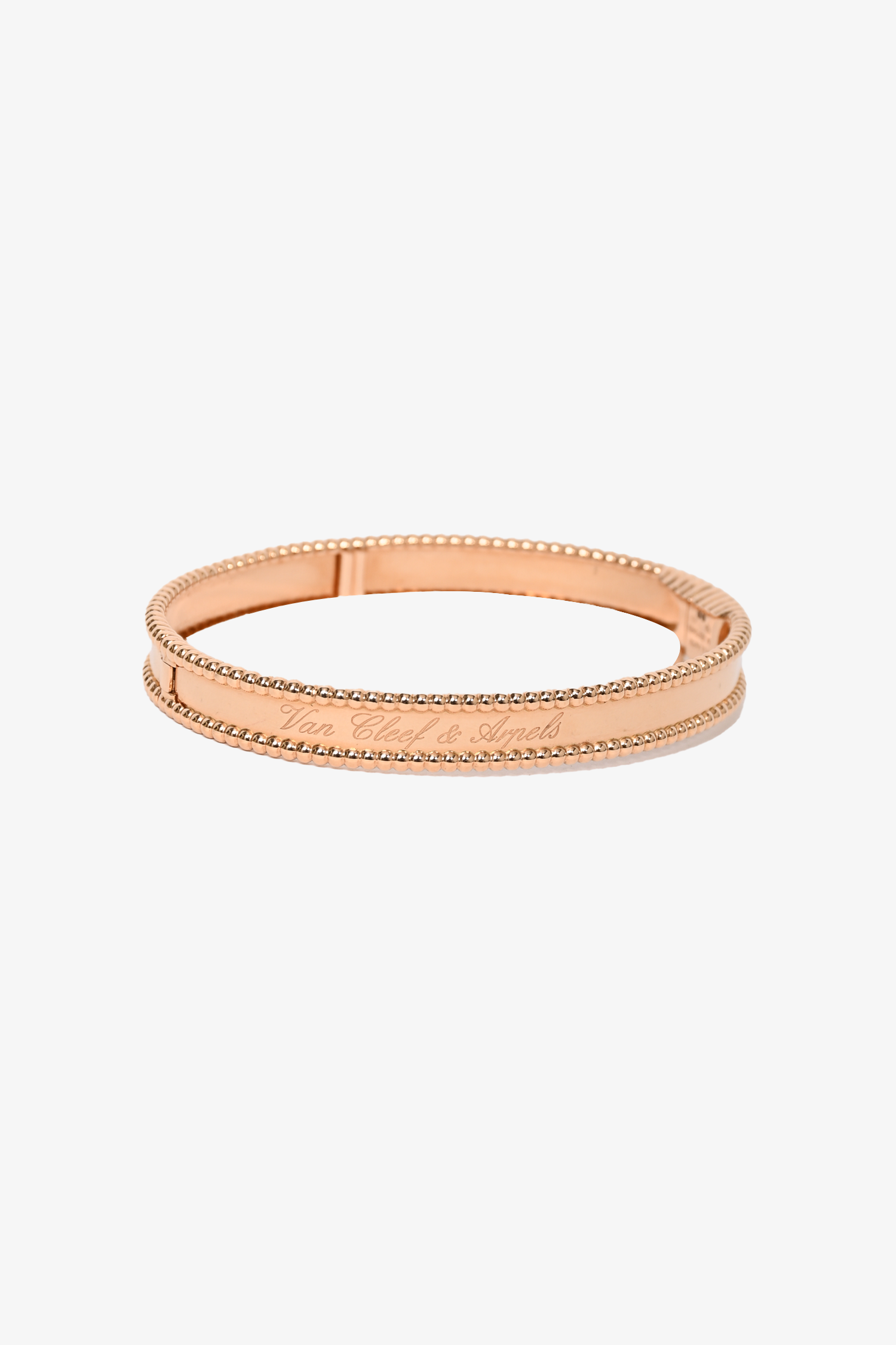 Van Cleef & Arpels 18K Rose Gold Perlee Signature Medium Model Bracelet 17mm