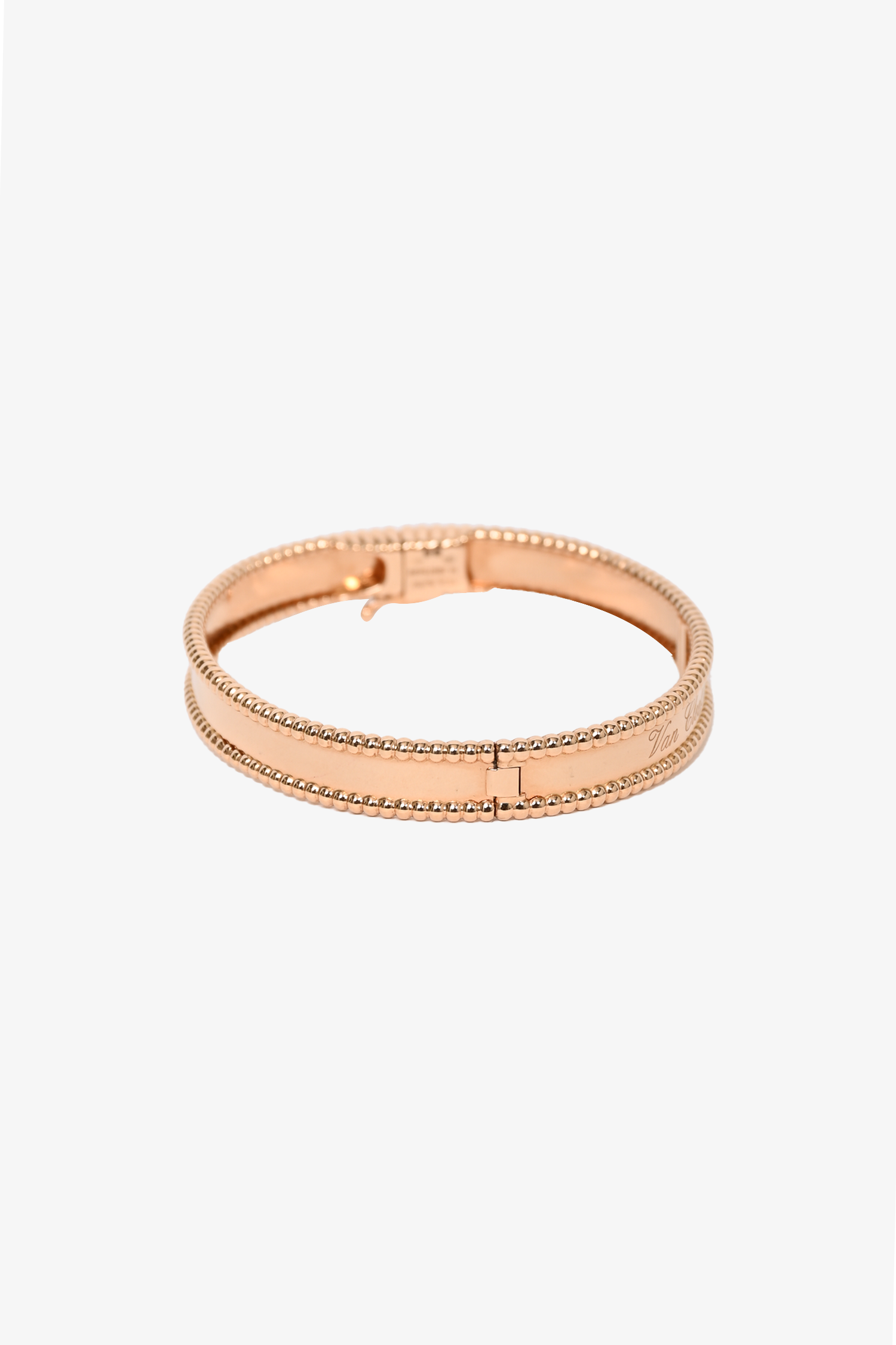 Van Cleef & Arpels 18K Rose Gold Perlee Signature Medium Model Bracelet 17mm