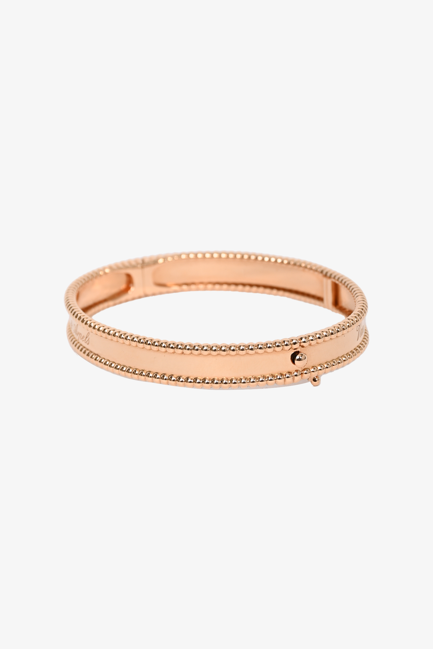 Van Cleef & Arpels 18K Rose Gold Perlee Signature Medium Model Bracelet 17mm