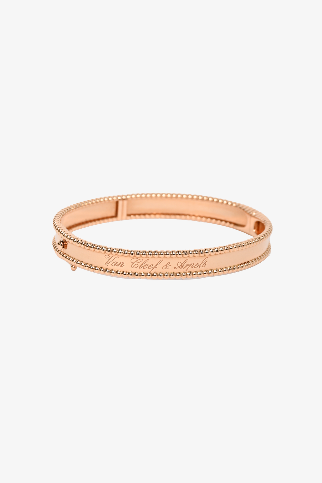 Van Cleef & Arpels 18K Rose Gold Perlee Signature Medium Model Bracelet 17mm