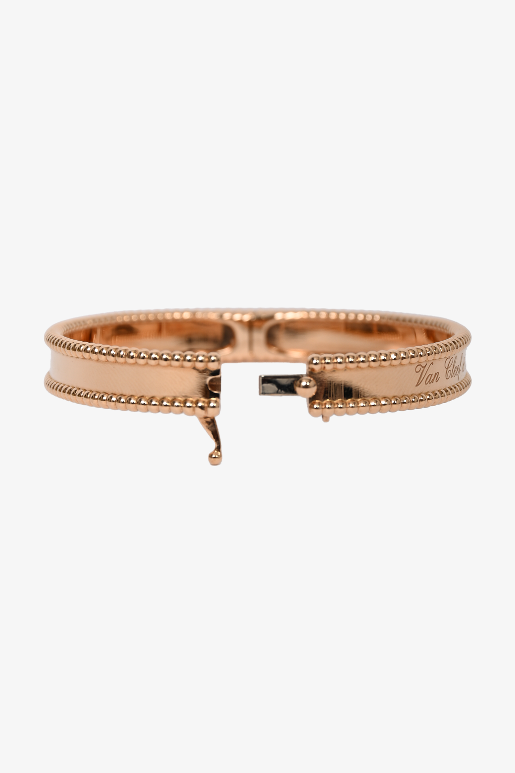 Van Cleef & Arpels 18K Rose Gold Perlee Signature Medium Model Bracelet 17mm