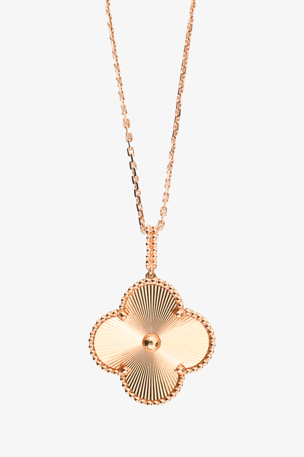 Van Cleef & Arpels 18K Yellow Gold Motif Magic Alhambra Pendant Necklace