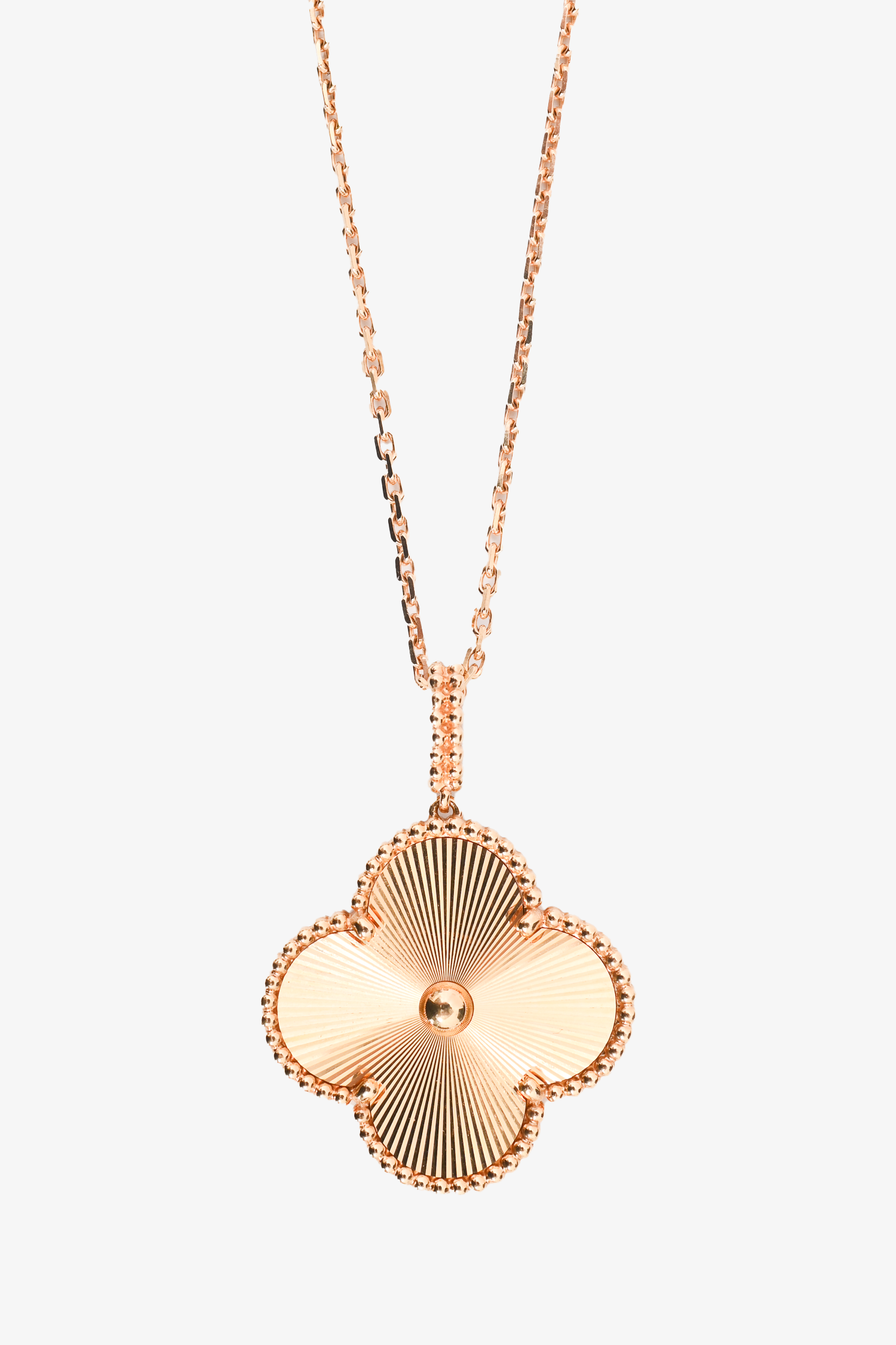 Van Cleef & Arpels 18K Yellow Gold Motif Magic Alhambra Pendant Necklace