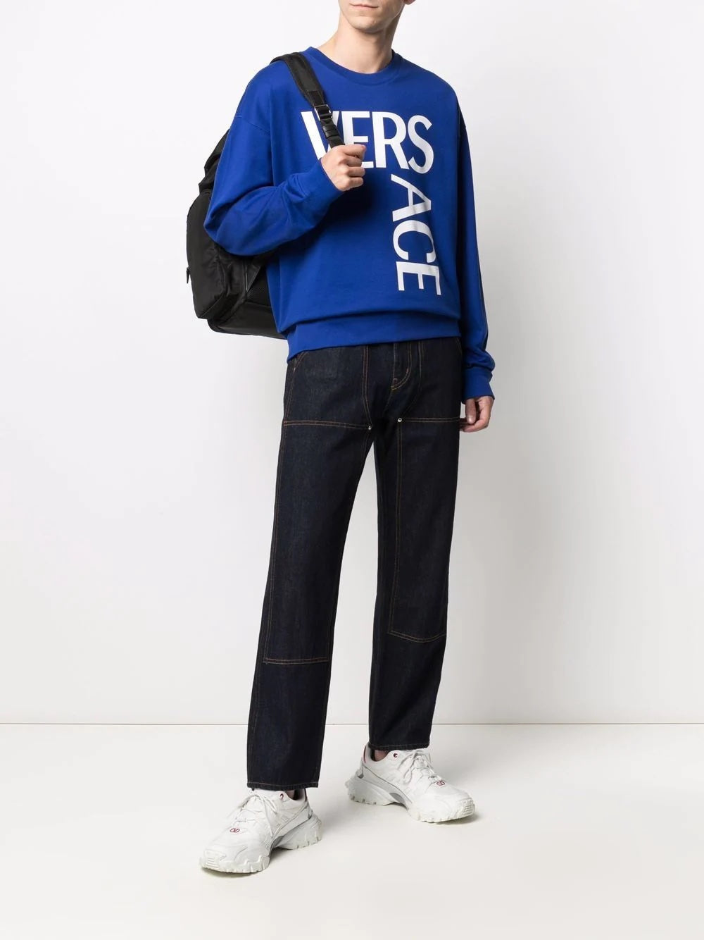 VERSACE MAXI LOGO CREWNECK SWEATSHIRT