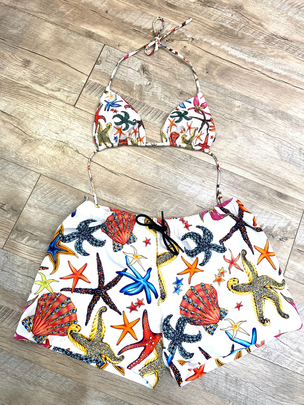 VERSACE TRÉSOR DE LA MER BOY SHORTS SWIMSUIT