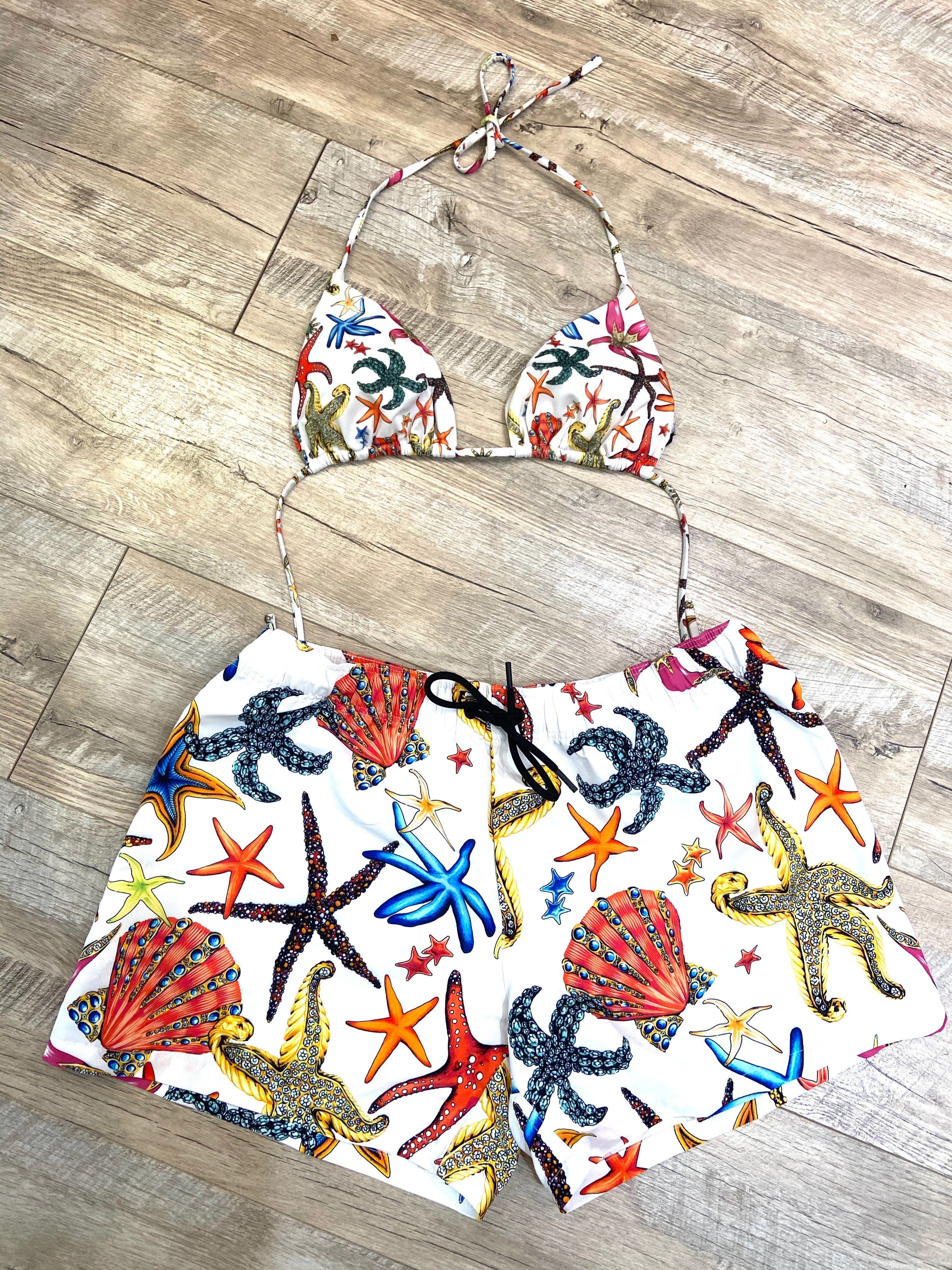 VERSACE TRÉSOR DE LA MER BOY SHORTS SWIMSUIT