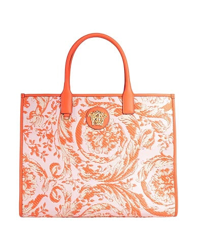 VERSACE BAROCCO RAFIA & LEATHER GOLD MEDUSA MEDIUM TOTE