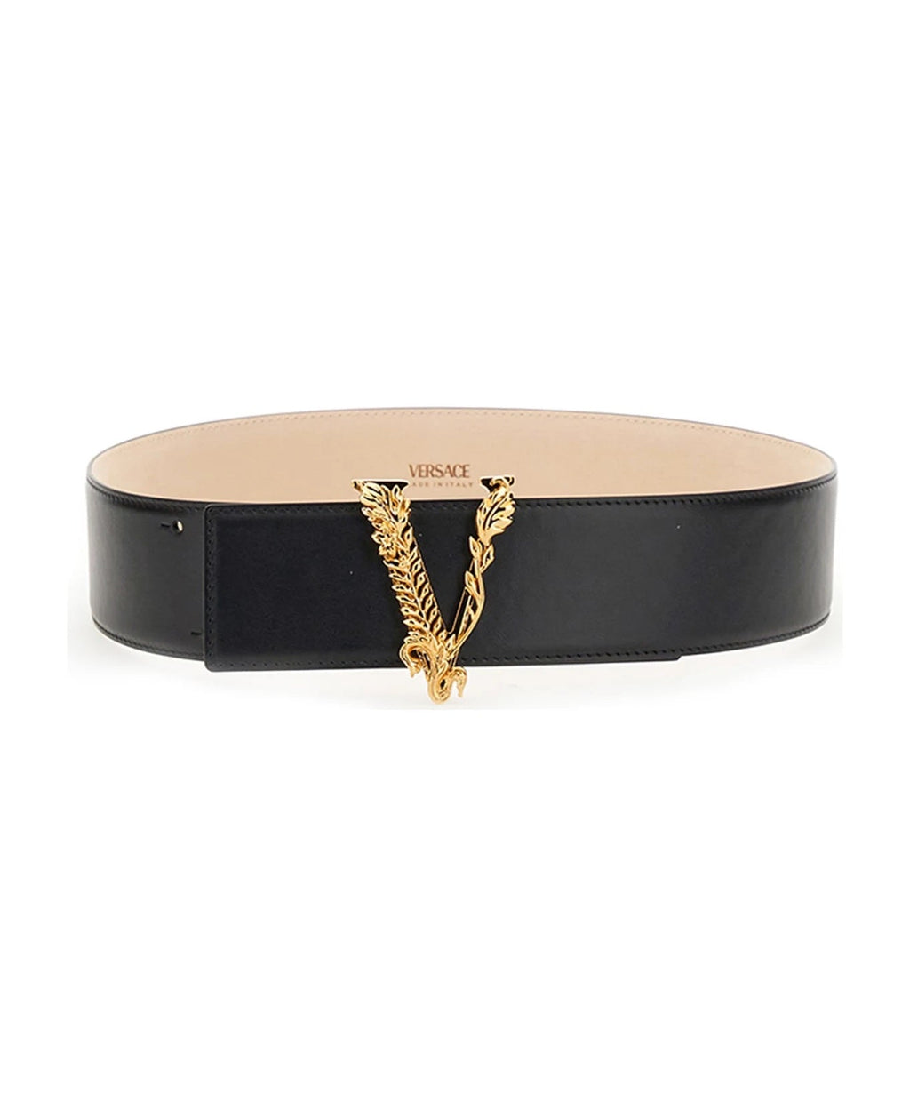 VERSACE VIRTUS LEATHER BUCKLE BELT