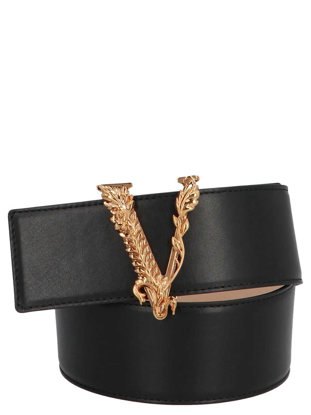 VERSACE VIRTUS LEATHER BUCKLE BELT