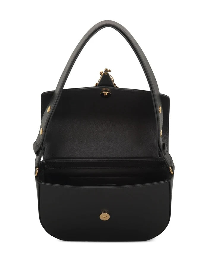VESACE VIRTUS CALFSKIN LEATHER SHOULDER BAG