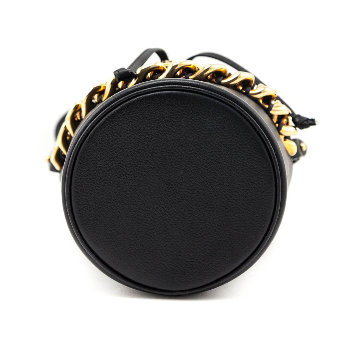 Versace Black Calfskin La Medusa Chain Bucket Bag