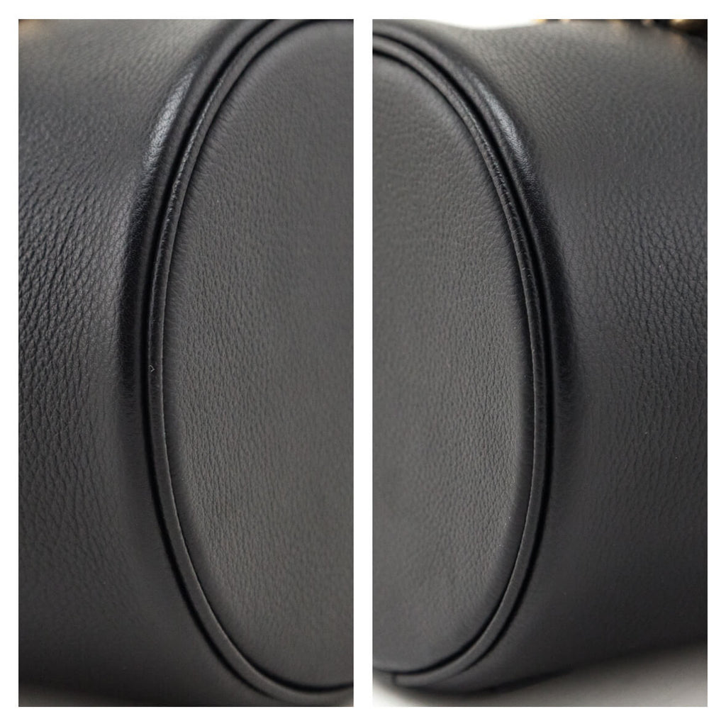 Versace Black Calfskin La Medusa Chain Bucket Bag
