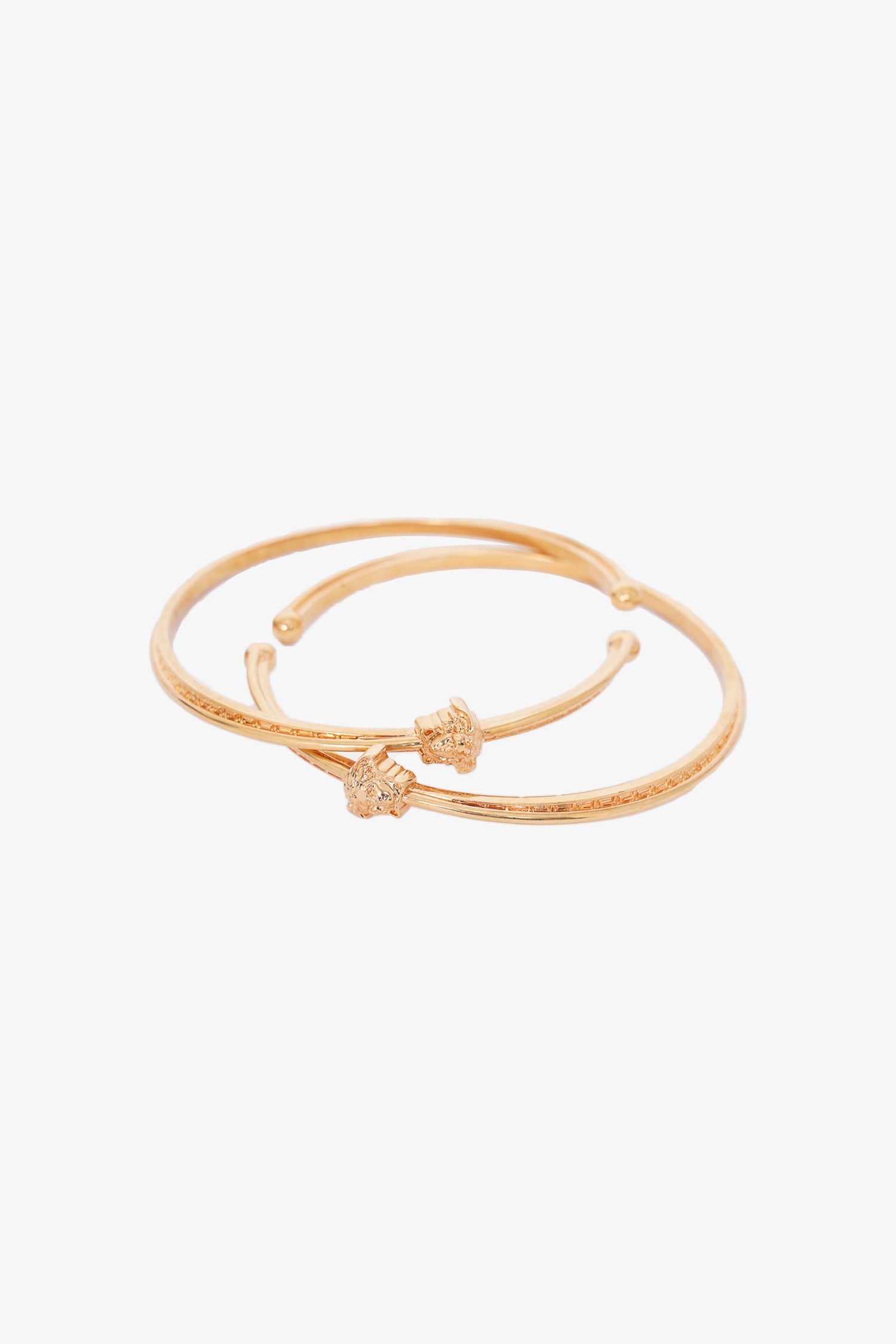 Versace Gold Tone Bangle Arm Cuff Set