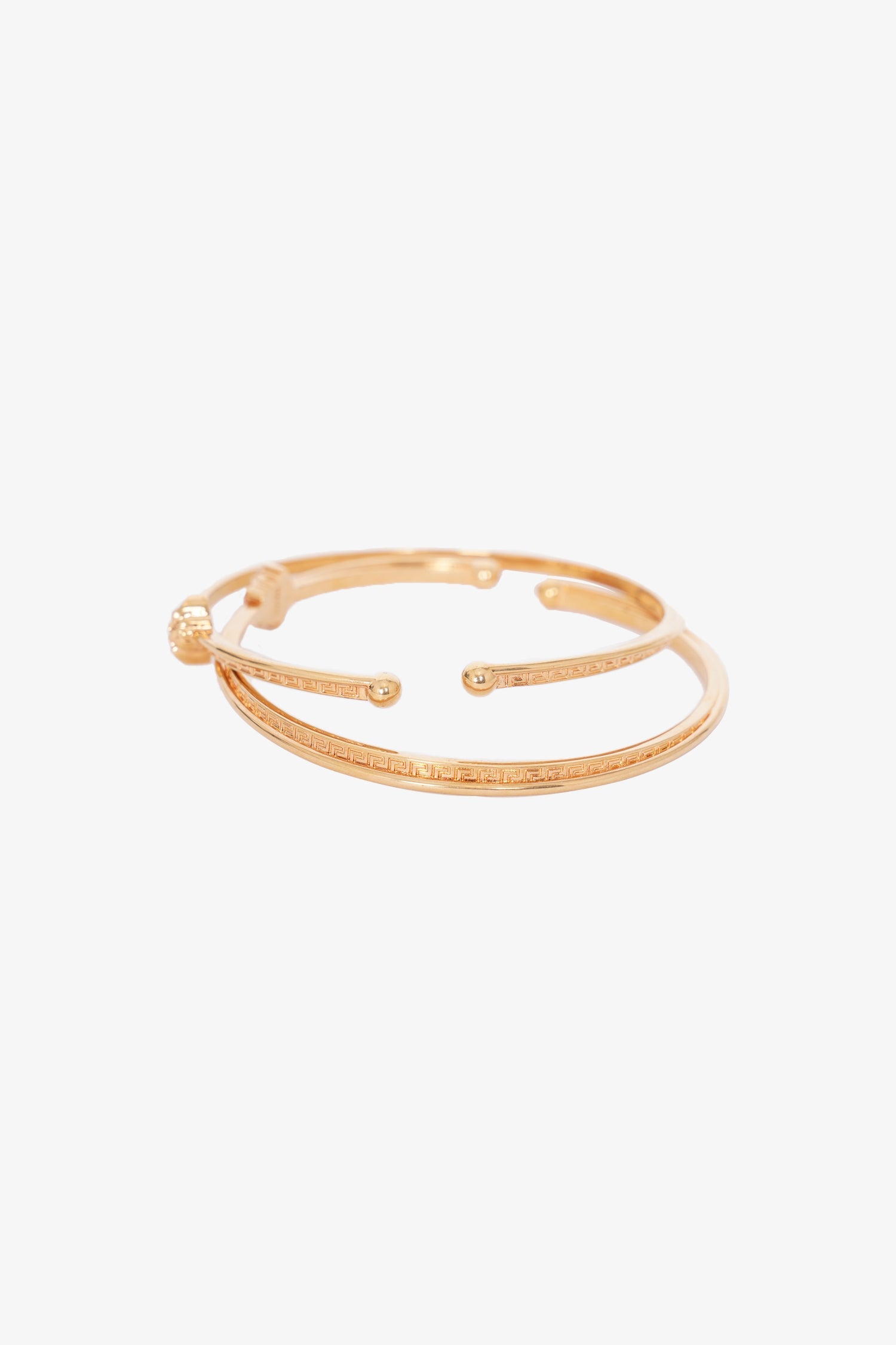 Versace Gold Tone Bangle Arm Cuff Set