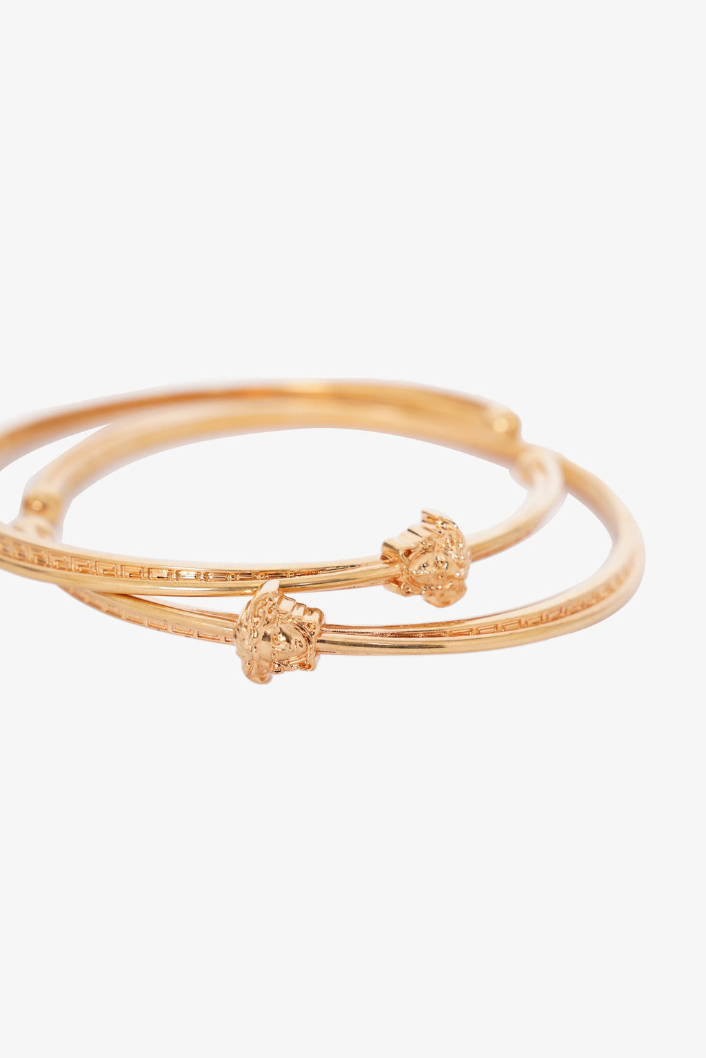 Versace Gold Tone Bangle Arm Cuff Set