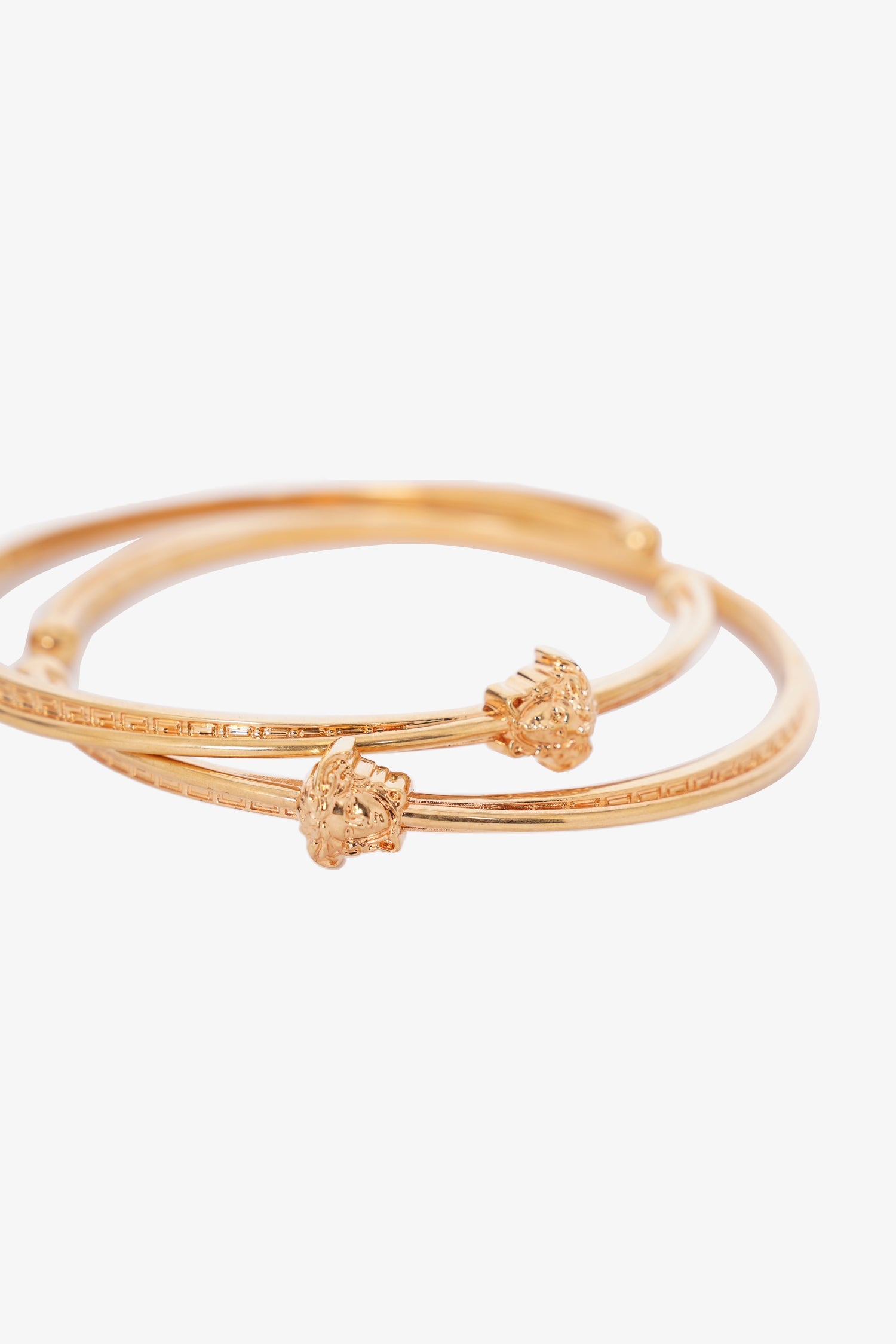 Versace Gold Tone Bangle Arm Cuff Set