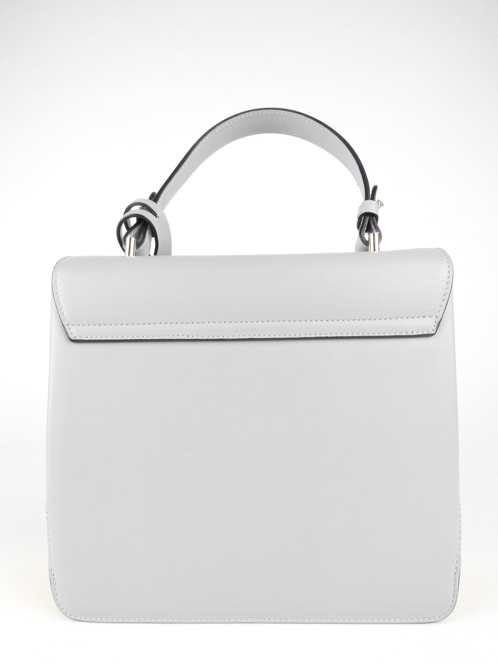 Versace DV One Grey Leather and Yellow Suede Two Way Bag