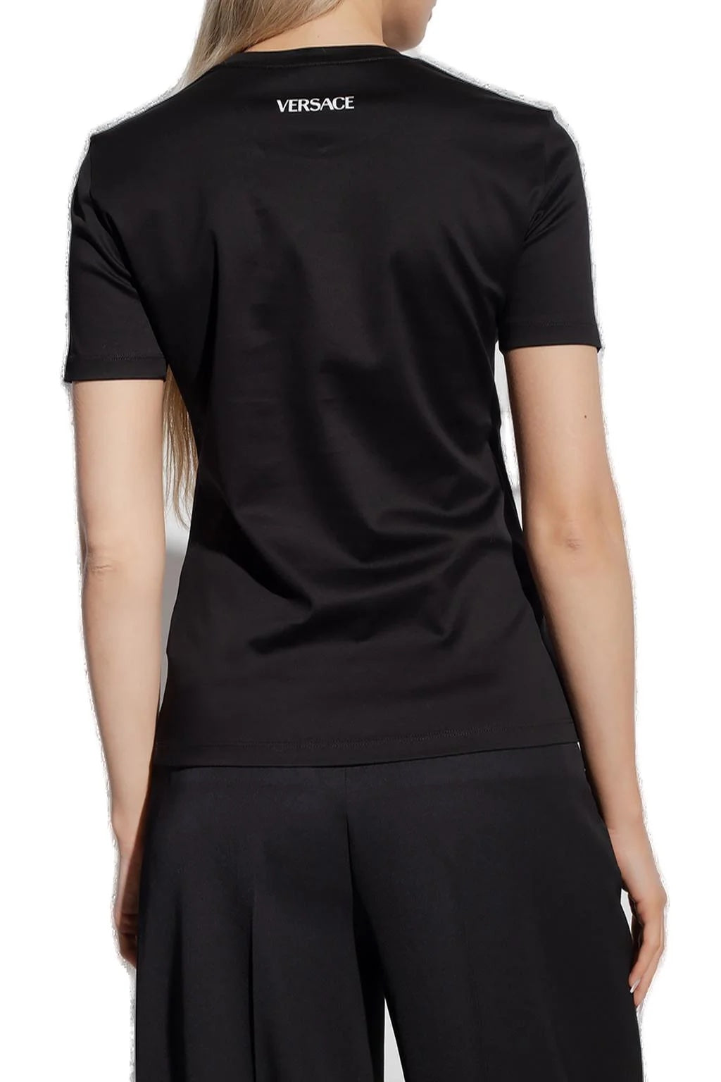VERSACE LA MEDUSA EMBELLISHED CREWNECK T-SHIRT