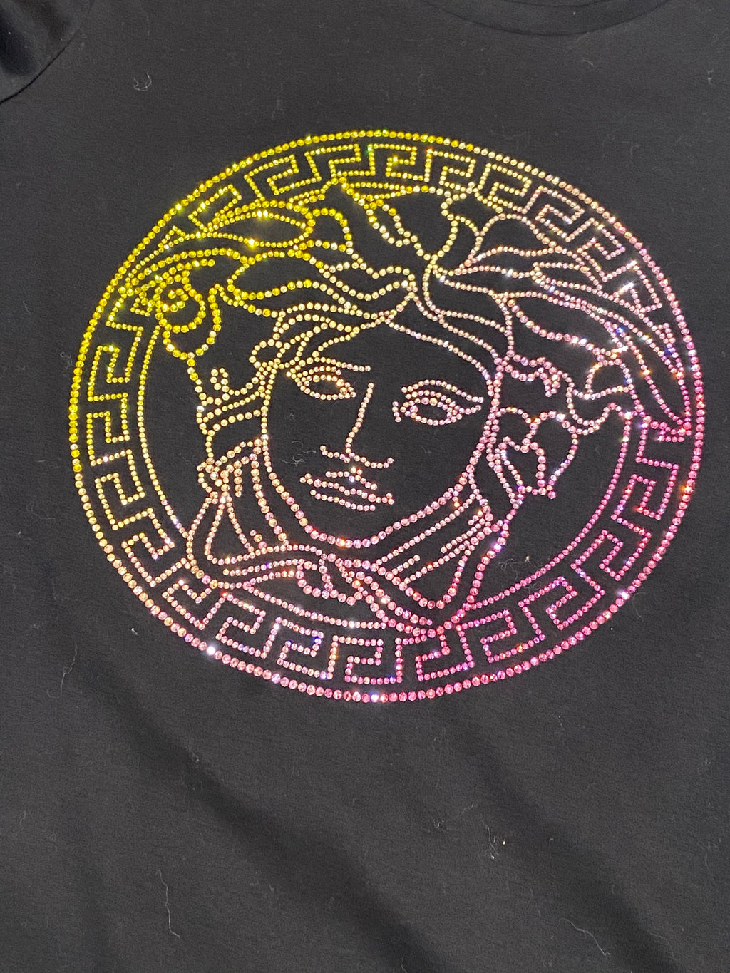VERSACE LA MEDUSA EMBELLISHED CREWNECK T-SHIRT