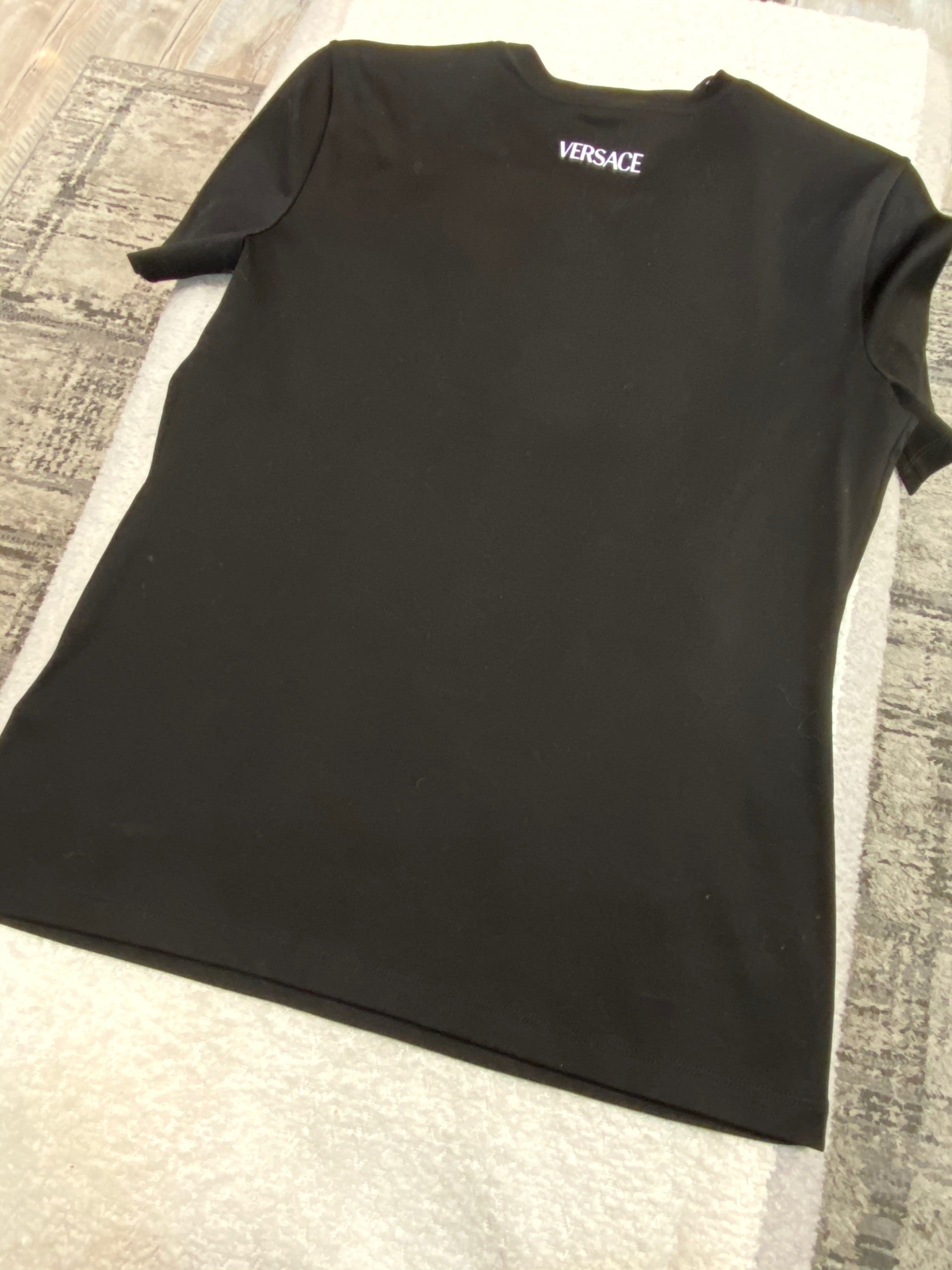 VERSACE LA MEDUSA EMBELLISHED CREWNECK T-SHIRT