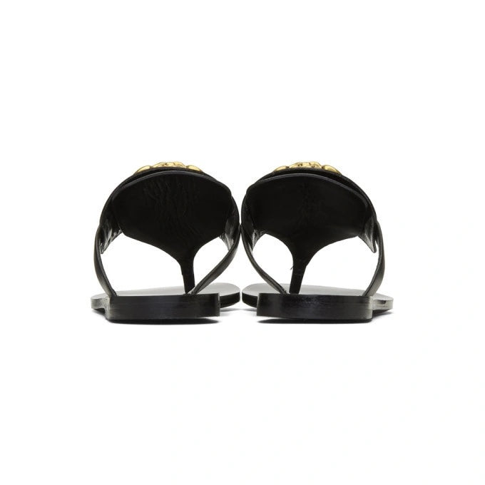 VERSACE PALAZZO THONG LEATHER SANDALS