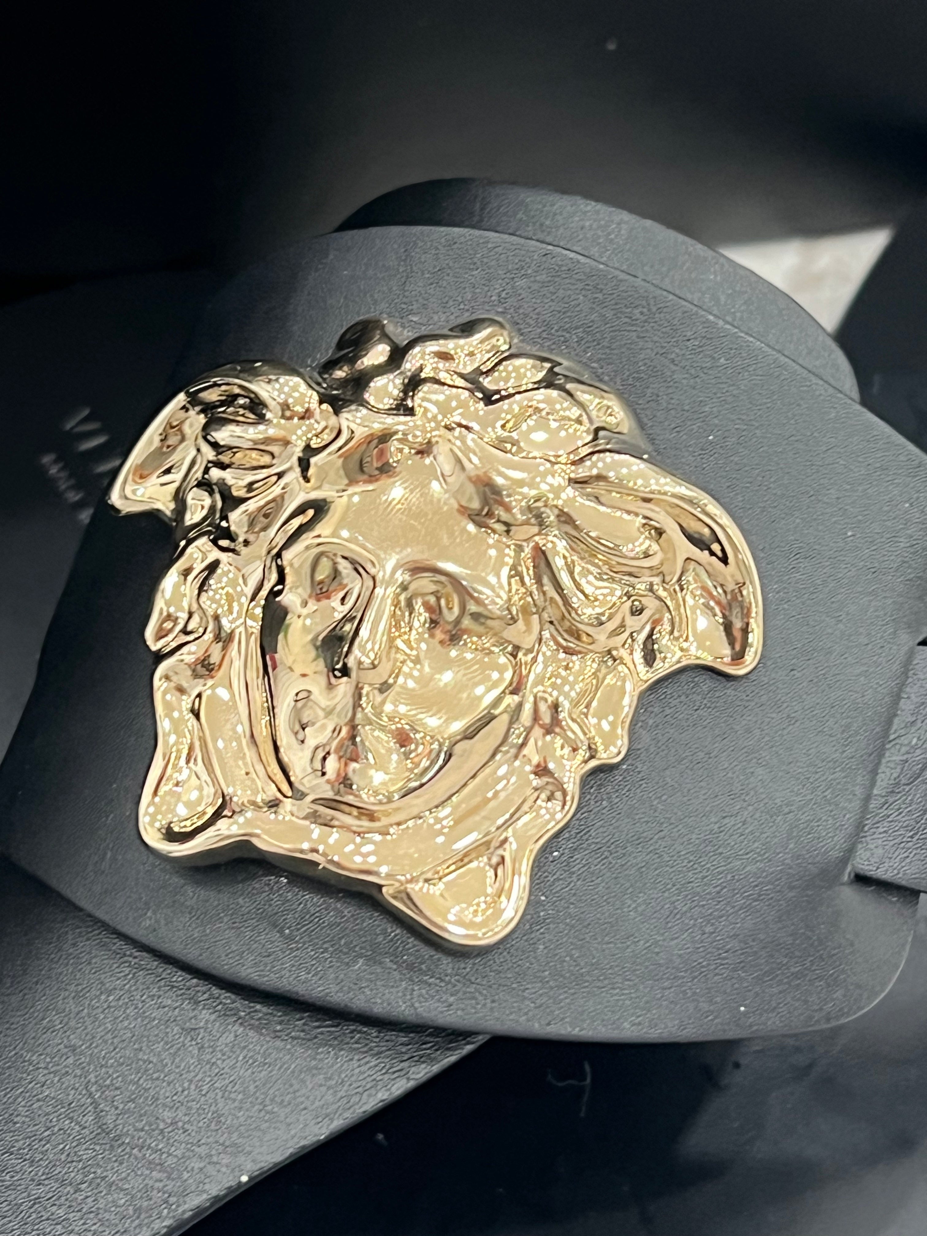VERSACE PALAZZO THONG LEATHER SANDALS