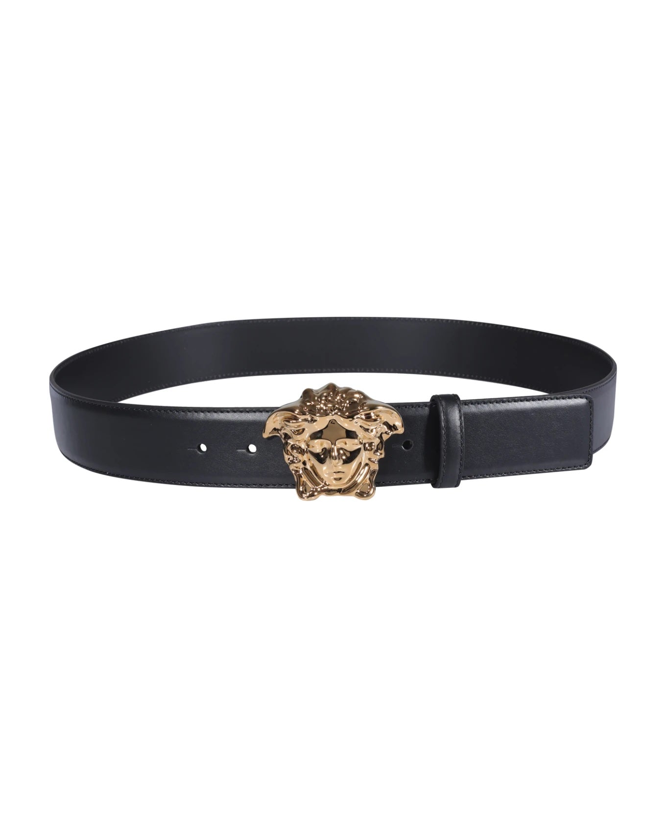 VERSACE MEDUSA LOGO LEATHER BELT