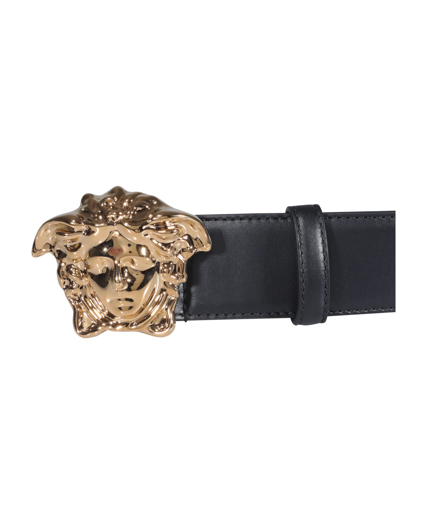 VERSACE MEDUSA LOGO LEATHER BELT