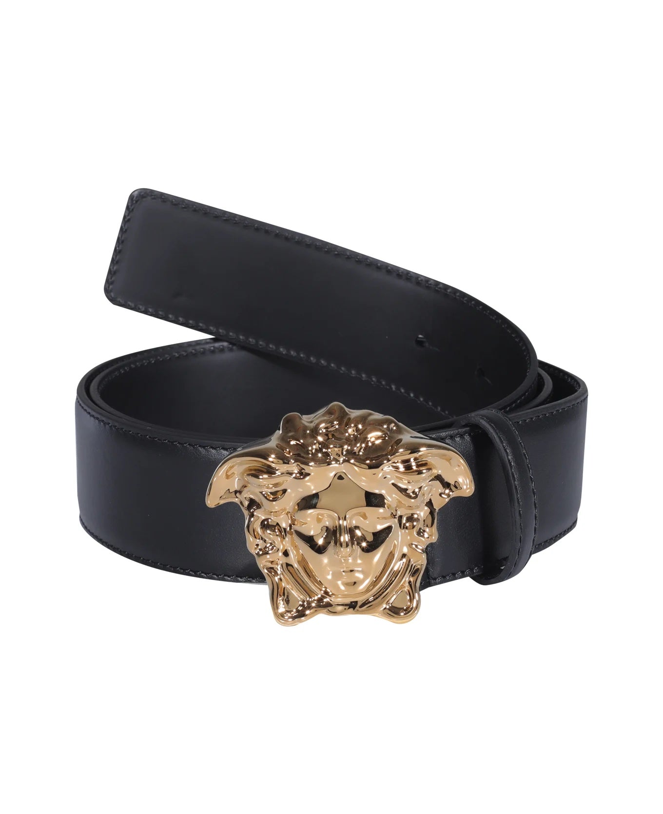 VERSACE MEDUSA LOGO LEATHER BELT