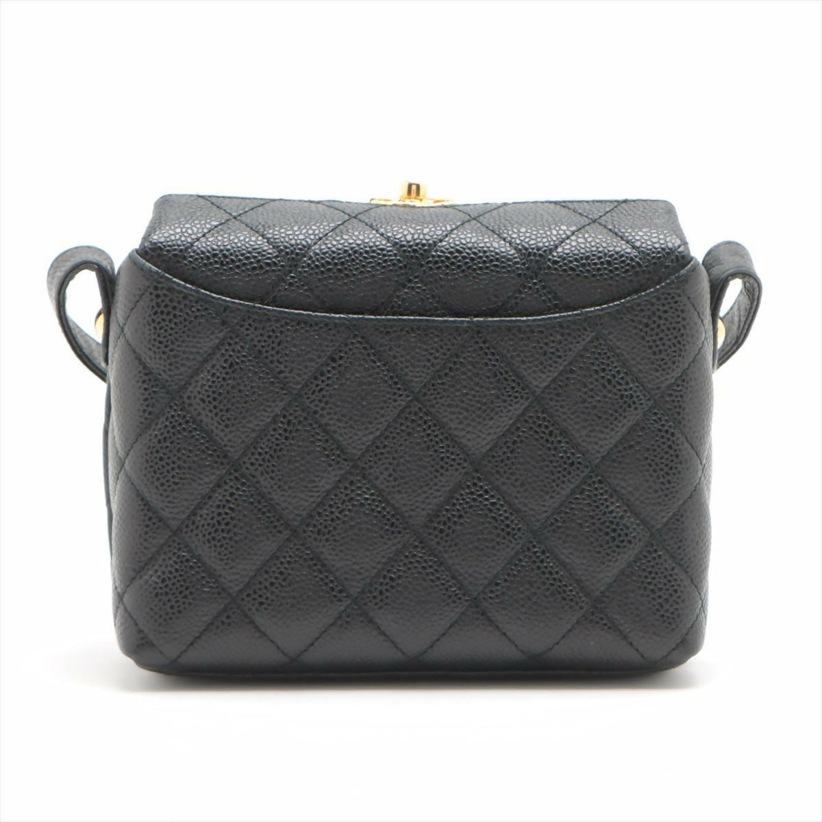 Chanel Vintage Black Gold Carved Buckle Box Bag