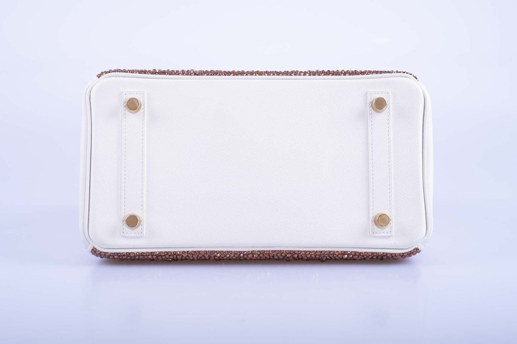 Vintage Hermès Birkin 25 'Ombré' Custom Swarovski Crystals with Gold Hardware