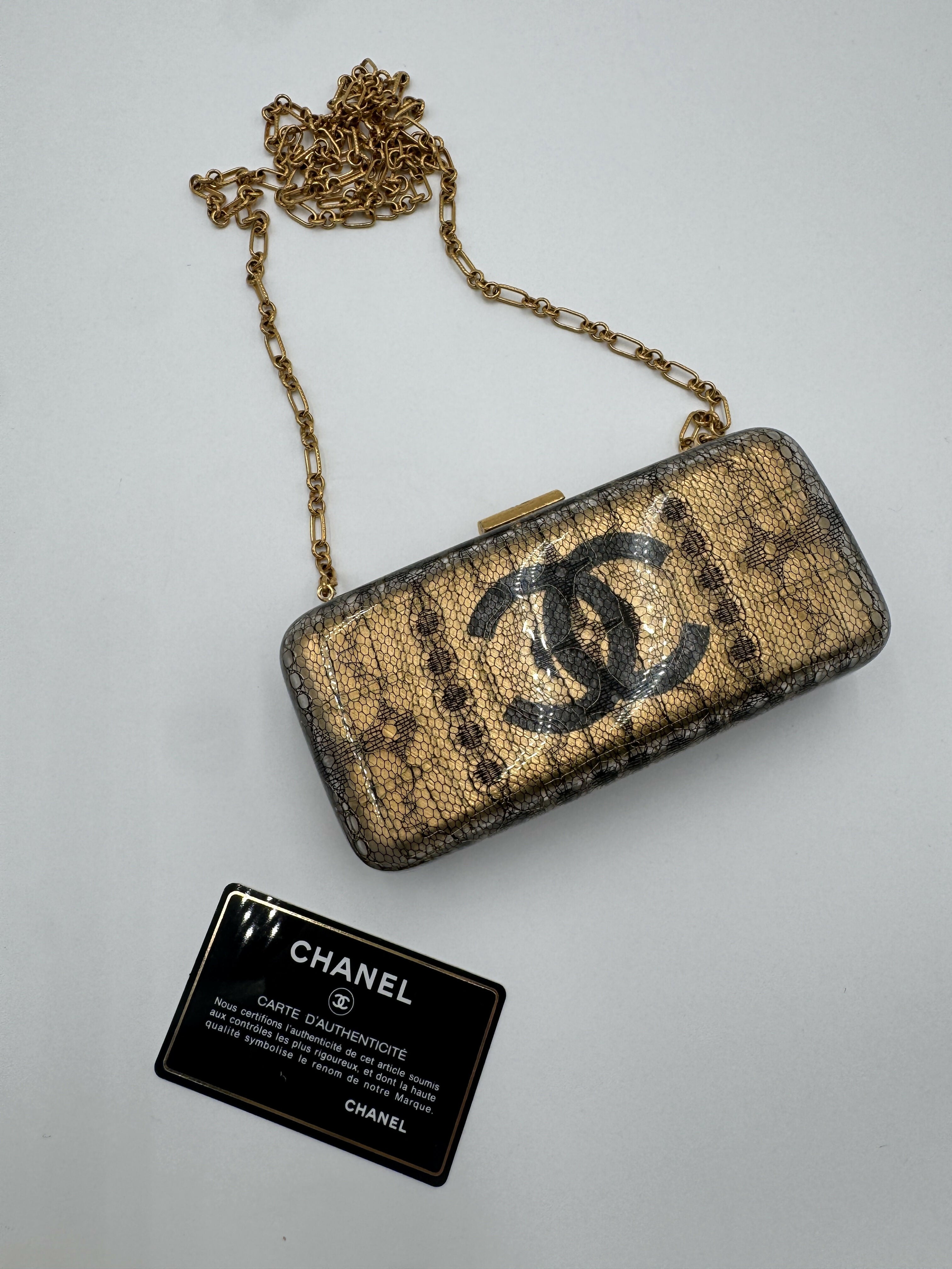 Chanel Vintage 2004-2005 Lace Gold Minaudière