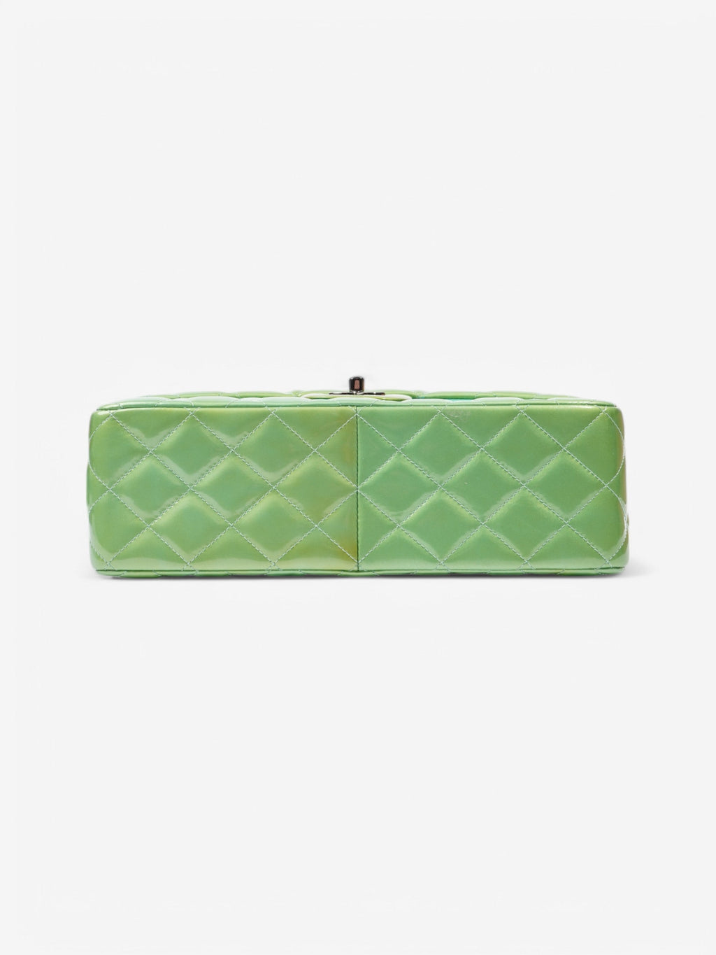 Chanel Classic Flap Green Patent Leather Jumbo
