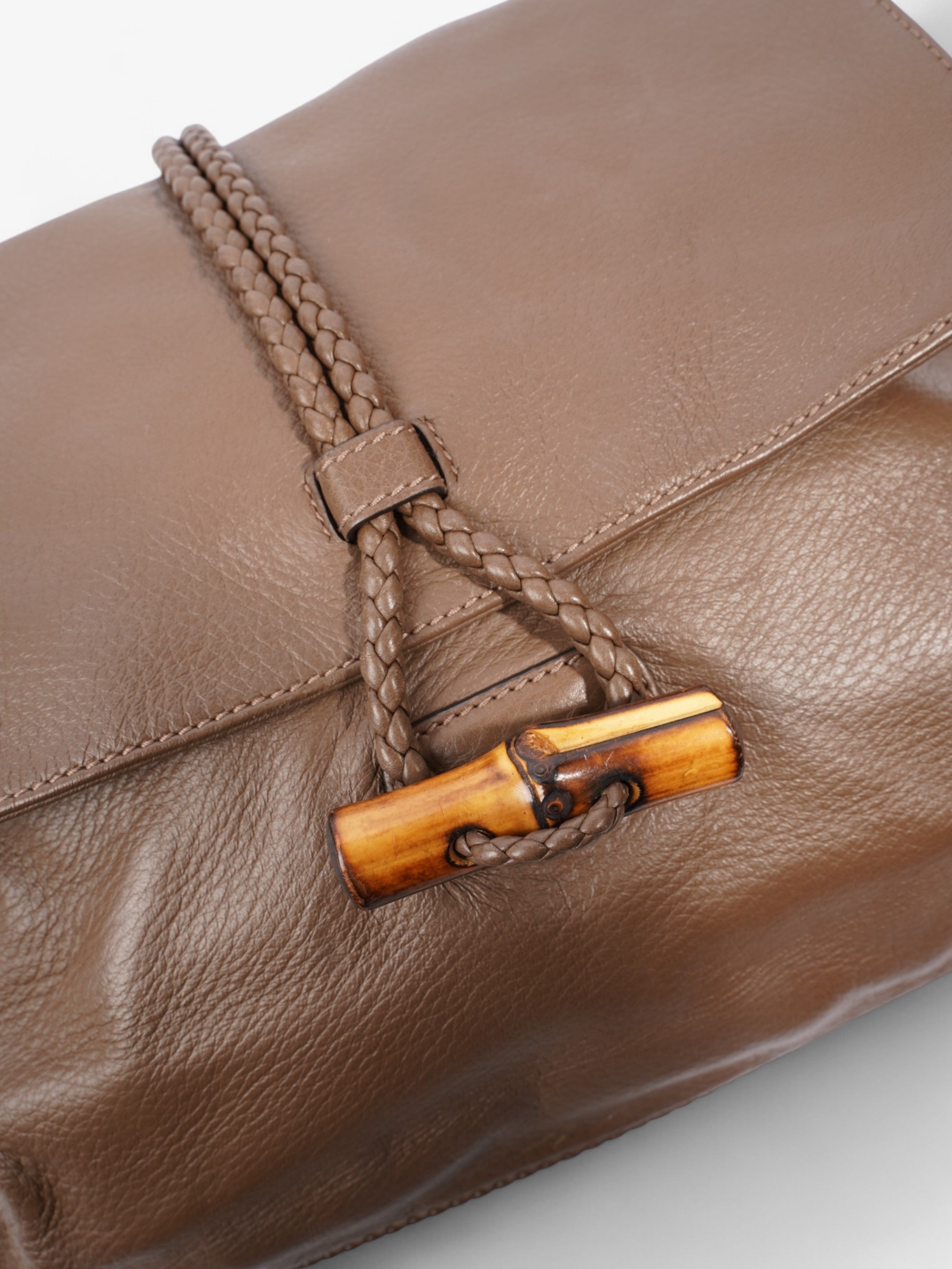 Gucci Bamboo Flap Brown Leather