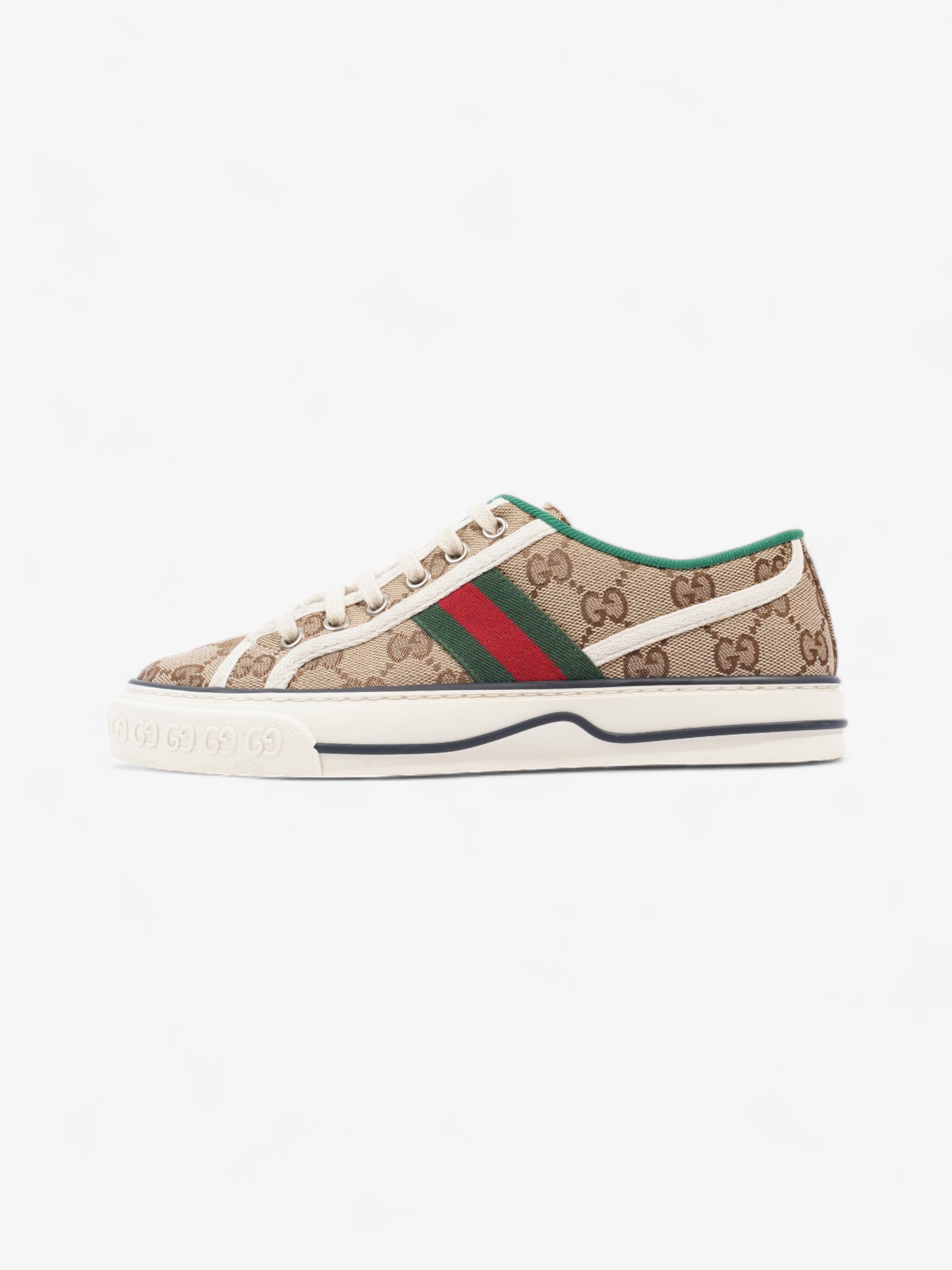 Gucci Tennis 1977 Sneakers Beige Monogram / White / Green Canvas EU 36.5 UK 3.5