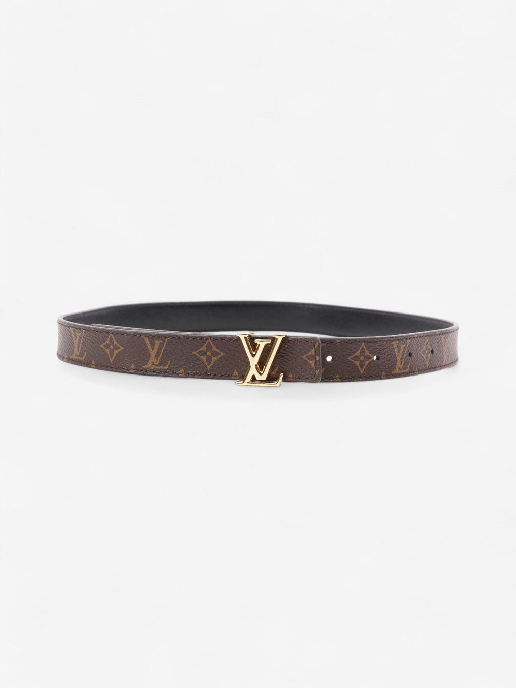 Louis Vuitton LV Initiales Reversible Belt Monogram / Black / Gold Coated Canvas 65cm / 26"